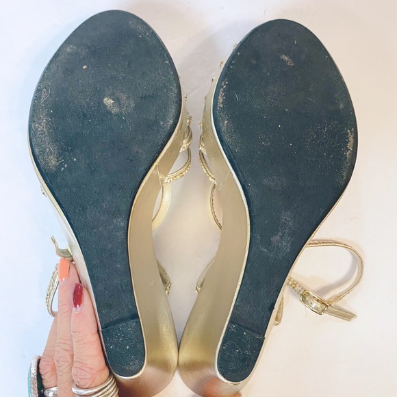 Caparros Bristol Gold OpenToe Wedge Heel - Picture 13 of 16